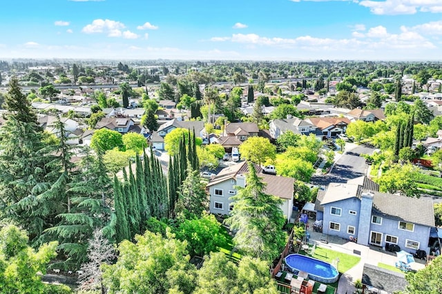 drone / aerial view with a residential view