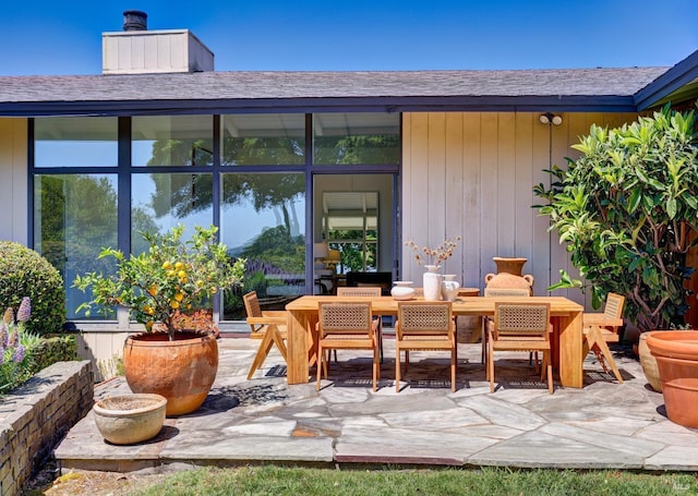 view of patio featuring outdoor dining space