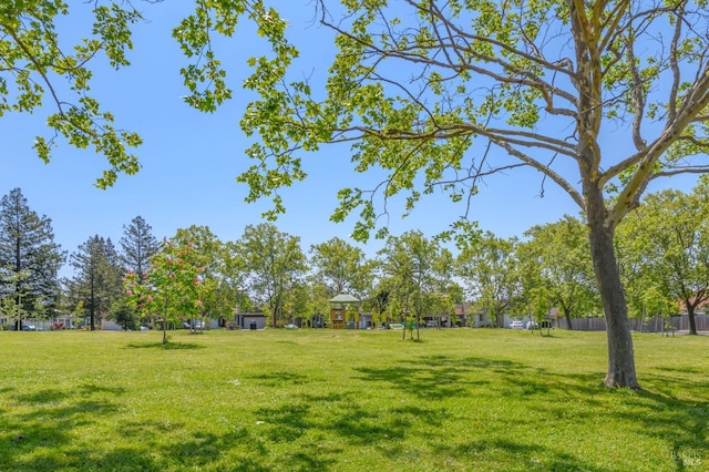 view of yard with fence
