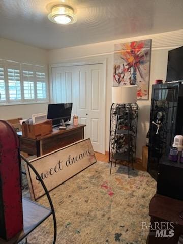 home office featuring wood finished floors