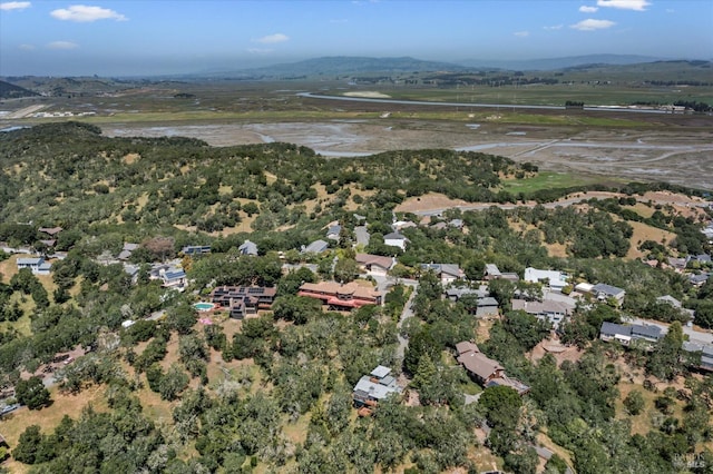 drone / aerial view with a mountain view