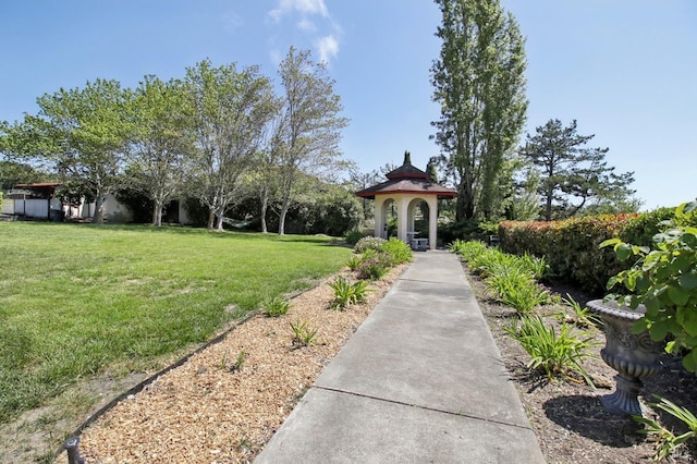 view of community featuring a yard