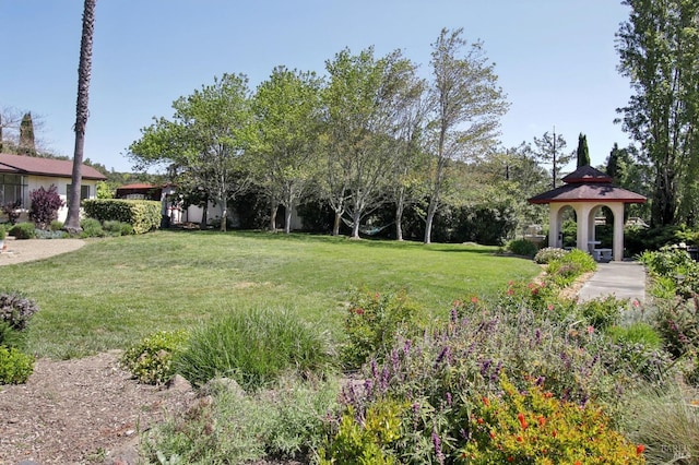 view of yard featuring a gazebo
