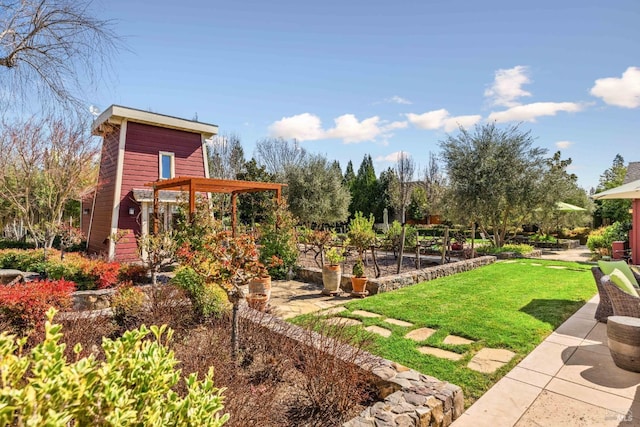 view of yard featuring a vegetable garden