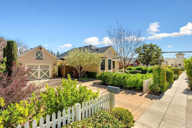 view of front of home with fence