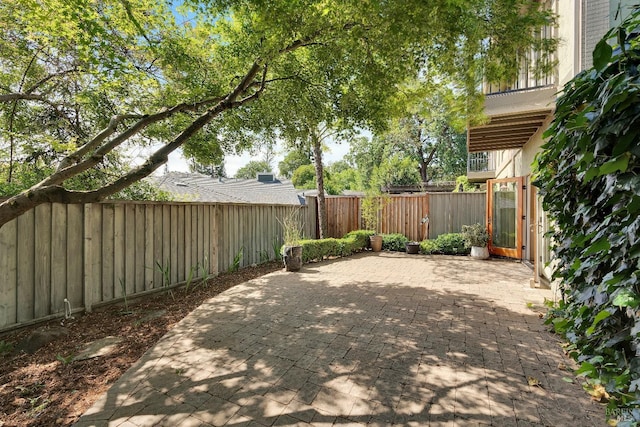 view of patio featuring a fenced backyard