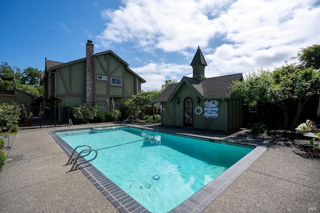 community pool with fence