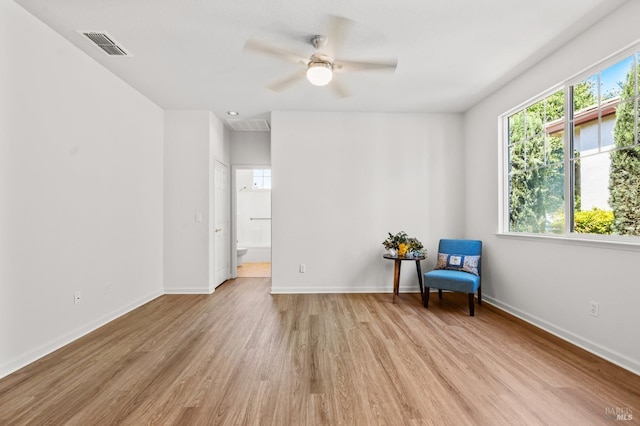 943 Bridgeport Way, Rio Vista, CA 94571 - unfurnished room with baseboards, ceiling fan, light wood finished floors, and visible vents