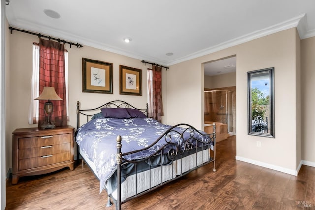 59 Toscana Dr, American Canyon, CA 94503 - bedroom with crown molding, wood finished floors, baseboards, and ensuite bath
