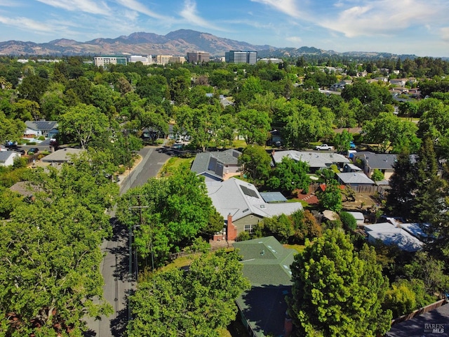 drone / aerial view of a mountainous background