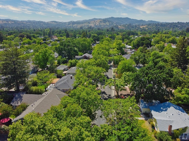 bird's eye view of a mountain backdrop
