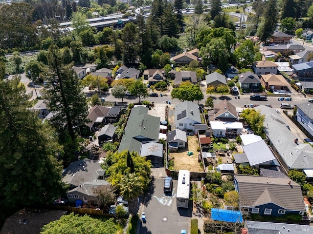 bird's eye view with a residential view