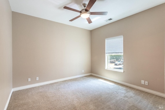 35600 Rock Creek Rd, Shingletown, CA 96088 - carpeted empty room featuring baseboards, a ceiling fan, and visible vents