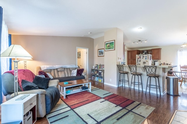 35600 Rock Creek Rd, Shingletown, CA 96088 - living room with baseboards and dark wood finished floors
