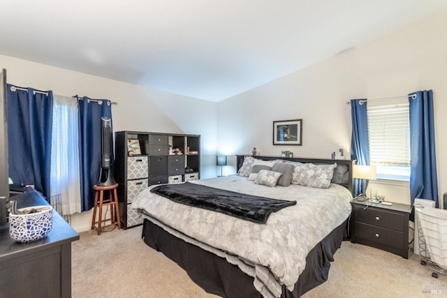35600 Rock Creek Rd, Shingletown, CA 96088 - bedroom featuring lofted ceiling and light colored carpet