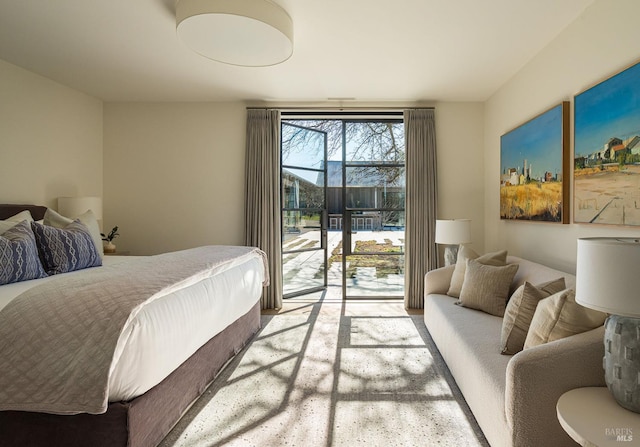 bedroom with access to outside