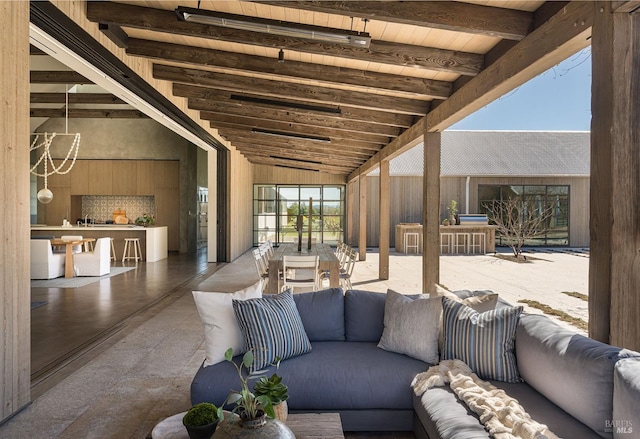 view of patio / terrace featuring an outdoor living space
