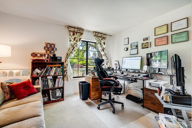 office area with carpet floors