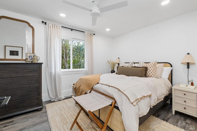 3314 Gravenstein Hwy S, Sebastopol, CA 95472 - bedroom with wood finished floors, recessed lighting, a ceiling fan, and baseboards