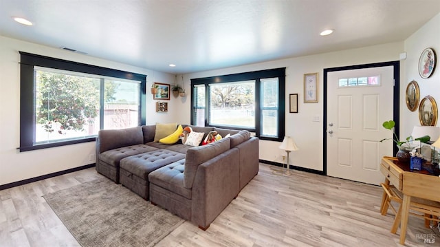 3314 Gravenstein Hwy S, Sebastopol, CA 95472 - living room with light wood-style floors, baseboards, and recessed lighting