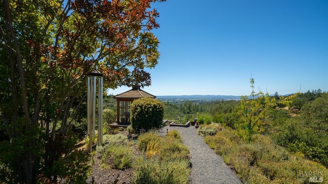 view of yard with a gazebo