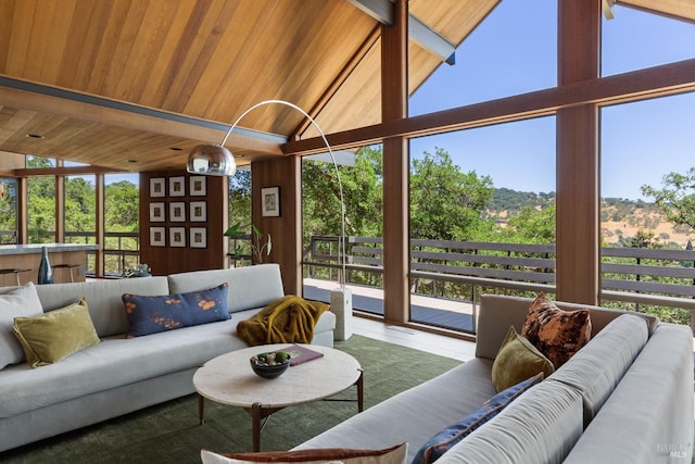1499 Rockville Rd, Fairfield, CA 94534 - living area featuring high vaulted ceiling, beam ceiling, and wood ceiling