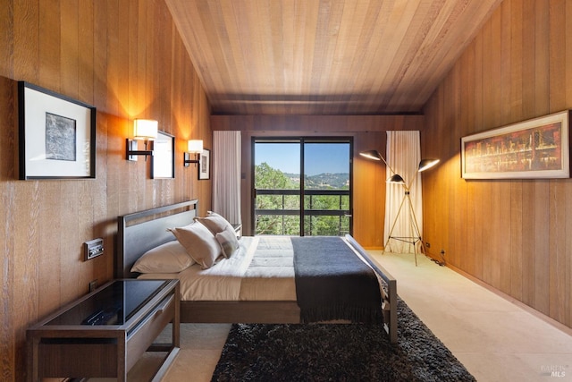 1499 Rockville Rd, Fairfield, CA 94534 - bedroom with wooden walls, wood ceiling, and lofted ceiling