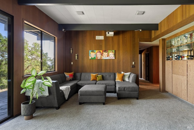 1499 Rockville Rd, Fairfield, CA 94534 - carpeted living area with wood walls