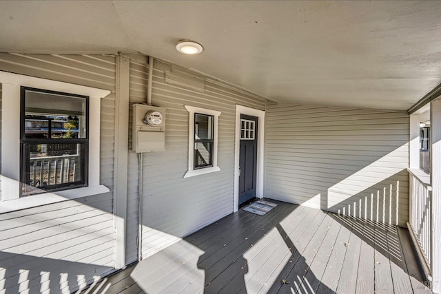 wooden terrace with covered porch