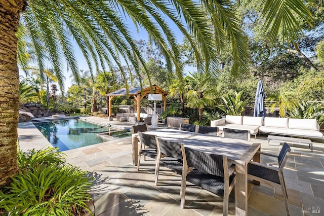 220 Deer Park Ave, San Rafael, CA 94901 - view of patio / terrace with outdoor lounge area, an outdoor pool, and outdoor dining space
