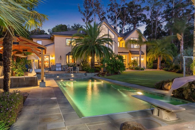 220 Deer Park Ave, San Rafael, CA 94901 - swimming pool featuring a water slide, a patio, and a yard