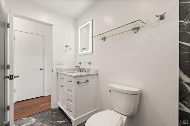 1549 Trellis Ln, Petaluma, CA 94954 - bathroom featuring toilet, marble finish floor, and vanity