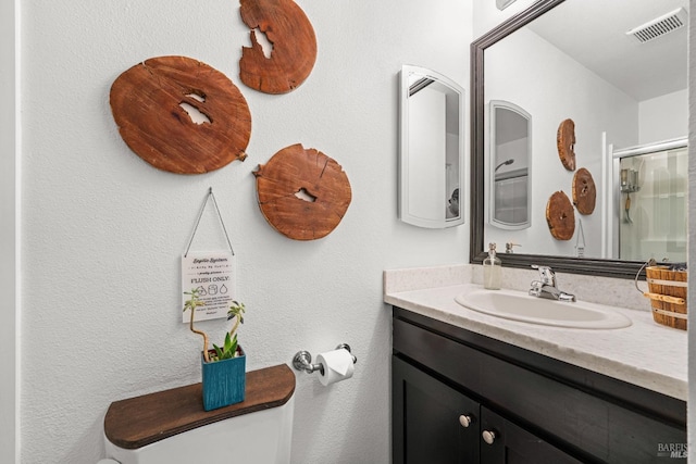 22855 Chianti Rd, Geyserville, CA 95441 - bathroom with a stall shower, vanity, and toilet