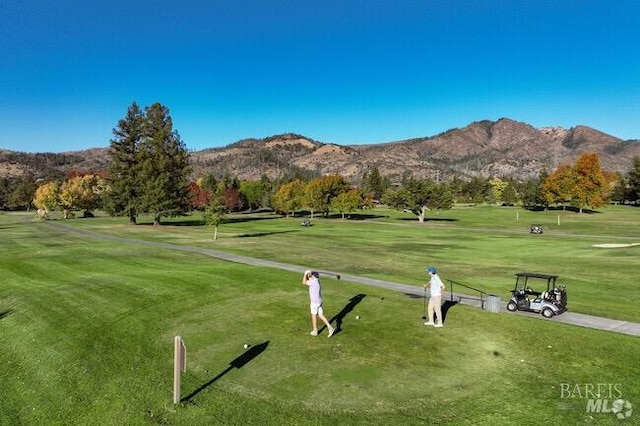 505 Oak Vista Ct, Santa Rosa, CA 95409 - surrounding community featuring a mountain view, a lawn, and golf course view