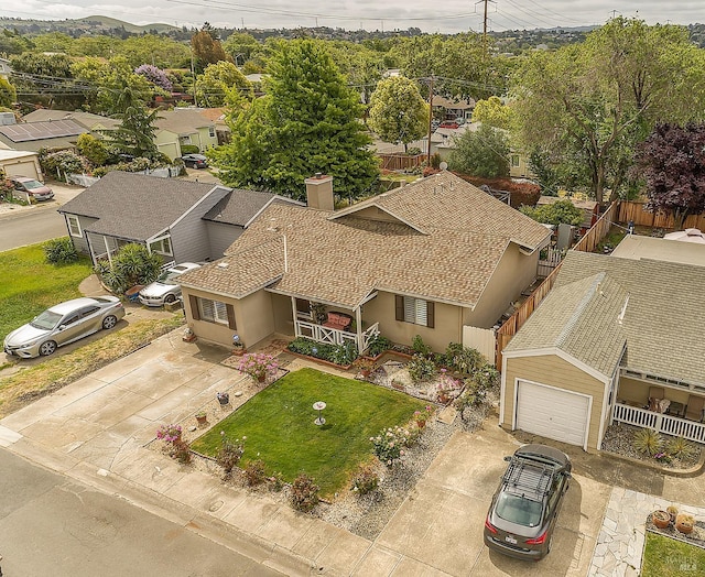 bird's eye view featuring a residential view