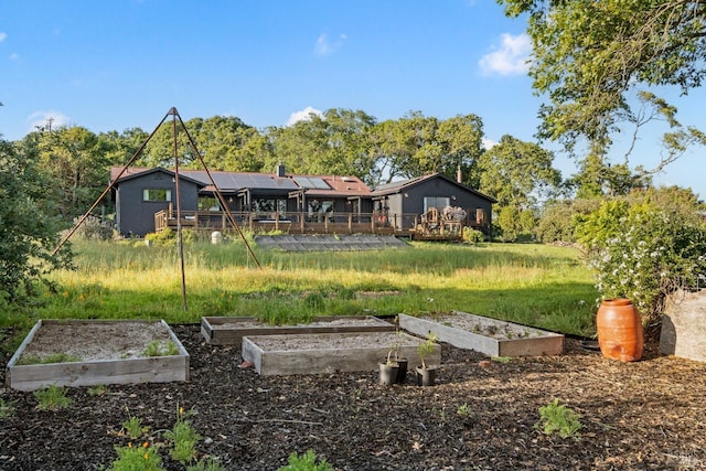 2265 Schaeffer Rd, Sebastopol, CA 95472 - back of property featuring a garden and a wooden deck