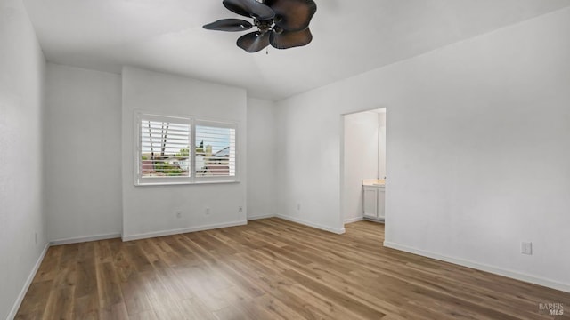 3087 Pecan Cir, Fairfield, CA 94533 - spare room featuring ceiling fan, baseboards, and wood finished floors