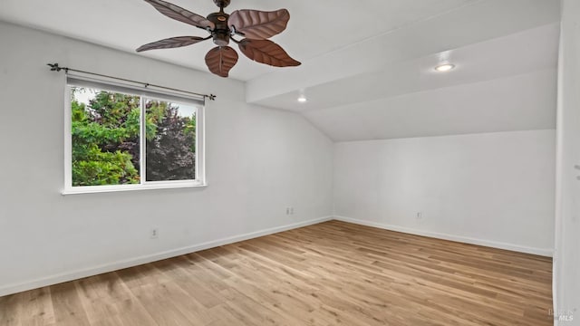 3087 Pecan Cir, Fairfield, CA 94533 - additional living space featuring baseboards, lofted ceiling, ceiling fan, and wood finished floors