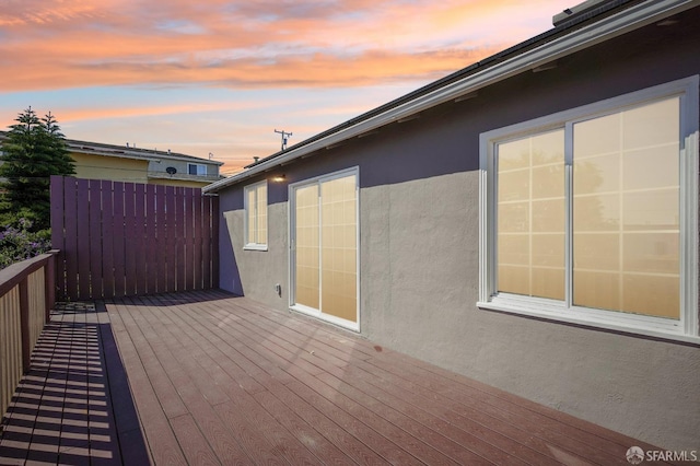 view of deck at dusk