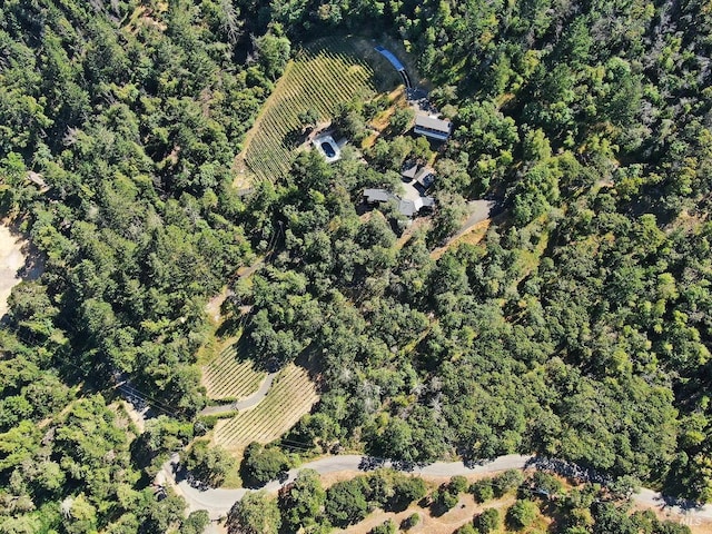 birds eye view of property with a rural view
