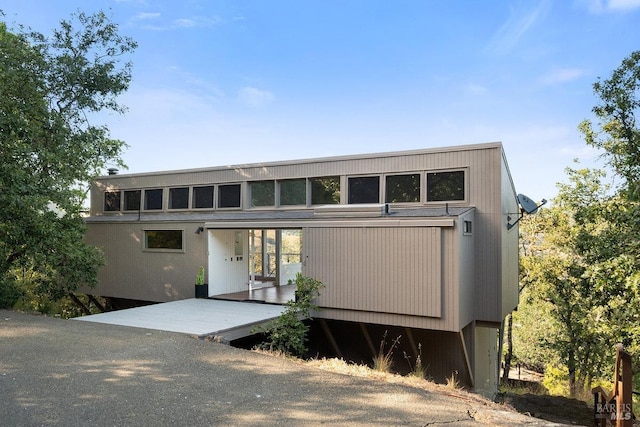 view of mid-century modern home