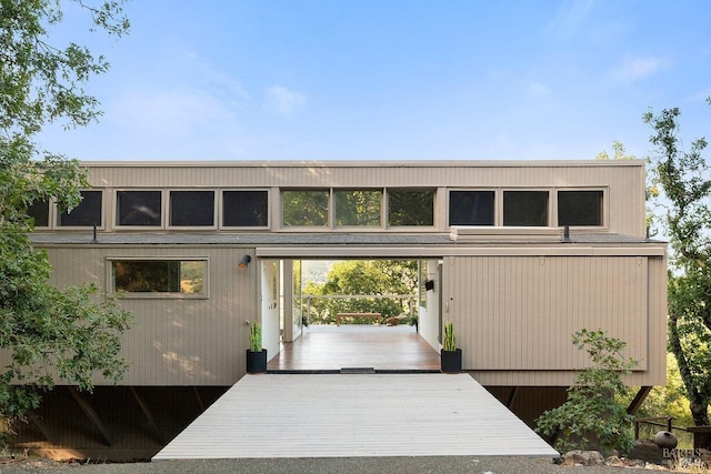 view of front of house with a deck