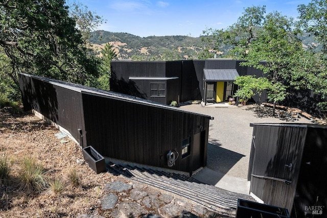 exterior space with a mountain view