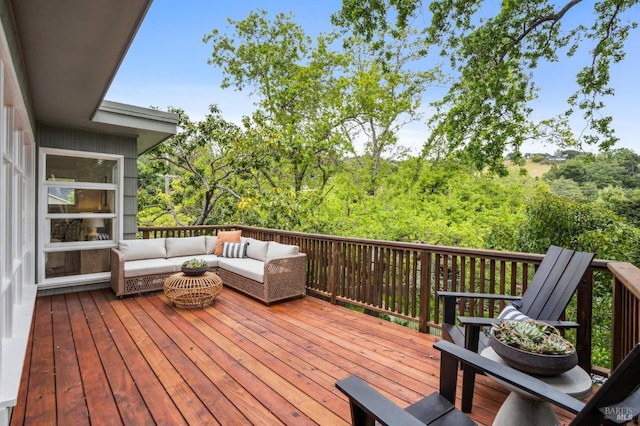 23 Maple Ave, Fairfax, CA 94930 - wooden deck with outdoor lounge area