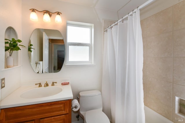 2555 Edgewater Dr, Napa, CA 94558 - full bath with toilet, vanity, and curtained shower