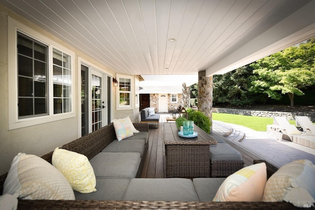 2555 Edgewater Dr, Napa, CA 94558 - view of patio featuring outdoor lounge area and french doors
