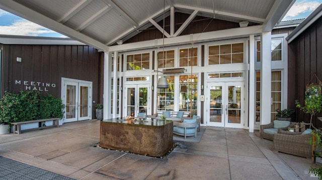 exterior space with french doors