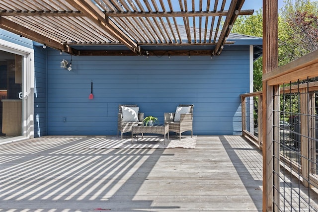 deck featuring a pergola