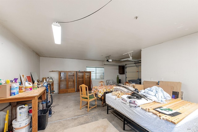 interior space with a garage door opener