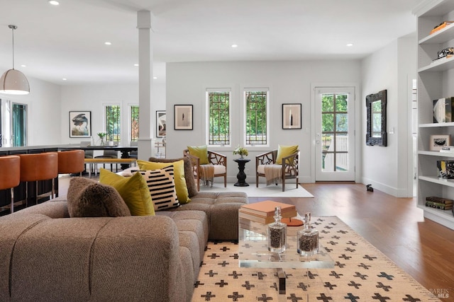 1071 Bale Ln, Calistoga, CA 94515 - living room featuring recessed lighting, baseboards, and wood finished floors